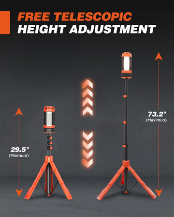 Saker emergency-ready design supports power outages with wide beam and device charging.