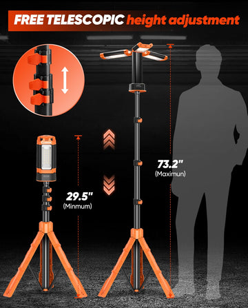 Saker height-adjustable pole for adjustable ceiling-to-ground lighting