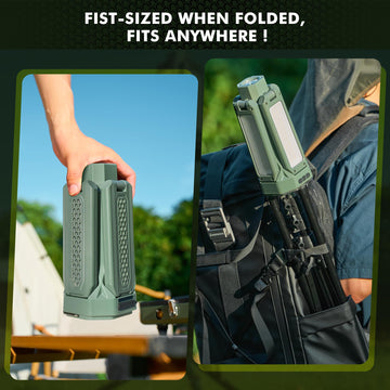 SAKERNEO 360-degree flexible head for versatile angles in tents, garages, or trails.