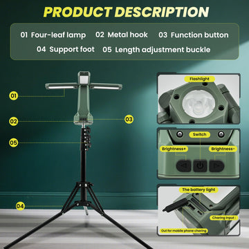 SAKERNEO extendable tripod reaches 148-170 cm for stable outdoor lighting.