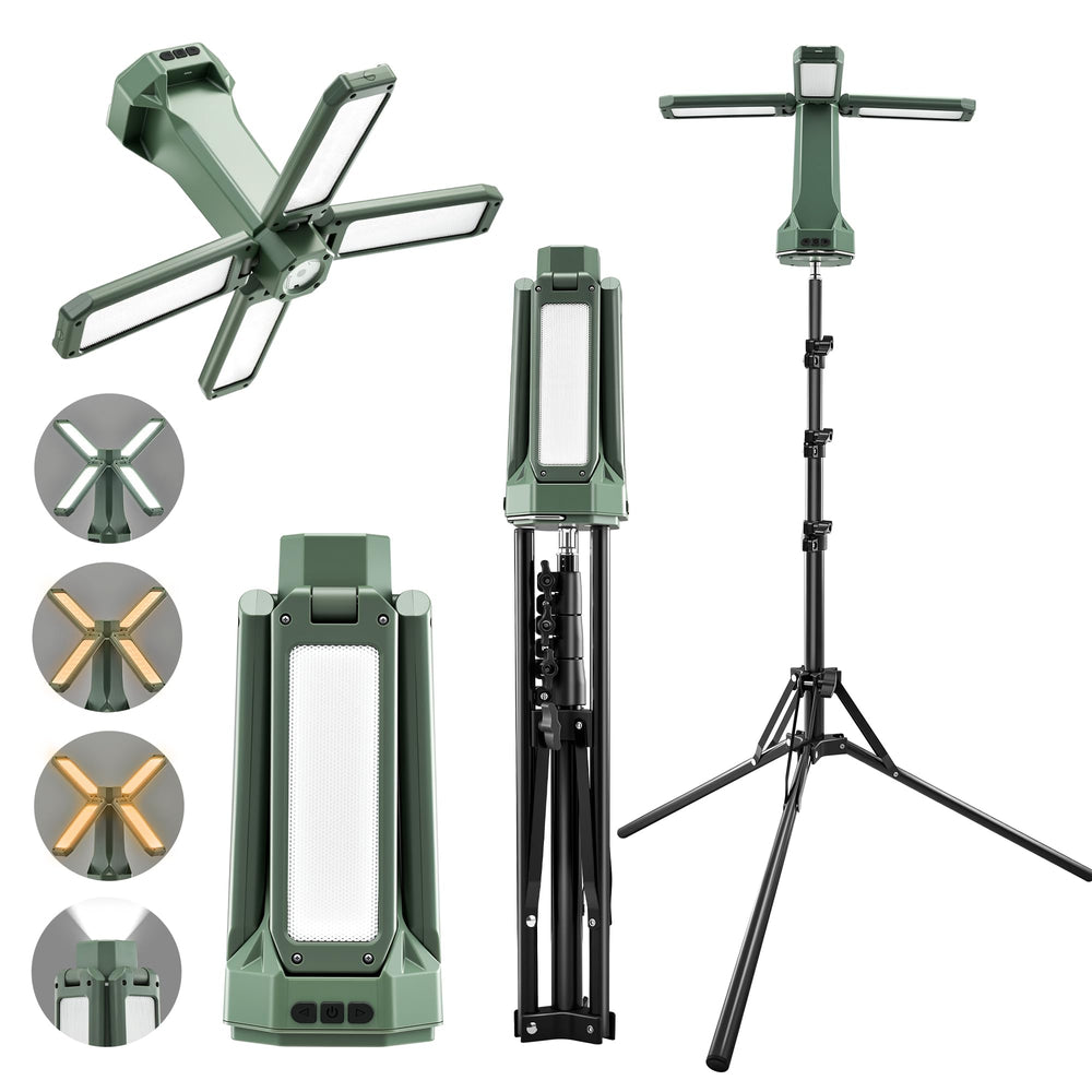 SAKERNEO portable camping light stand 67inch elevates tent lighting for campsites.
