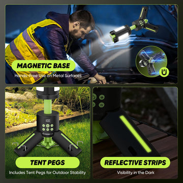 SakerPlus collapsible lamp head for compact packing