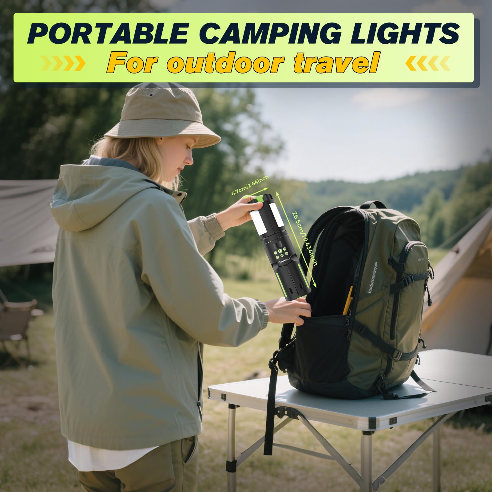 SakerPlus IP55-rated lantern resists rain and splashes outdoors