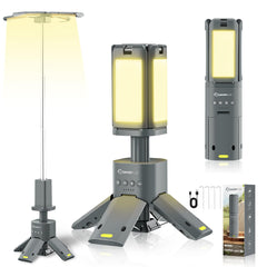 SakerPlus portable camping light folded for compact backpacking convenience.