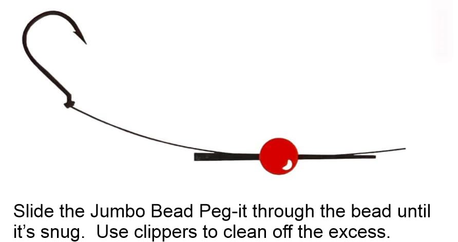 Salmon egg rig using Bead Peg-It Clear