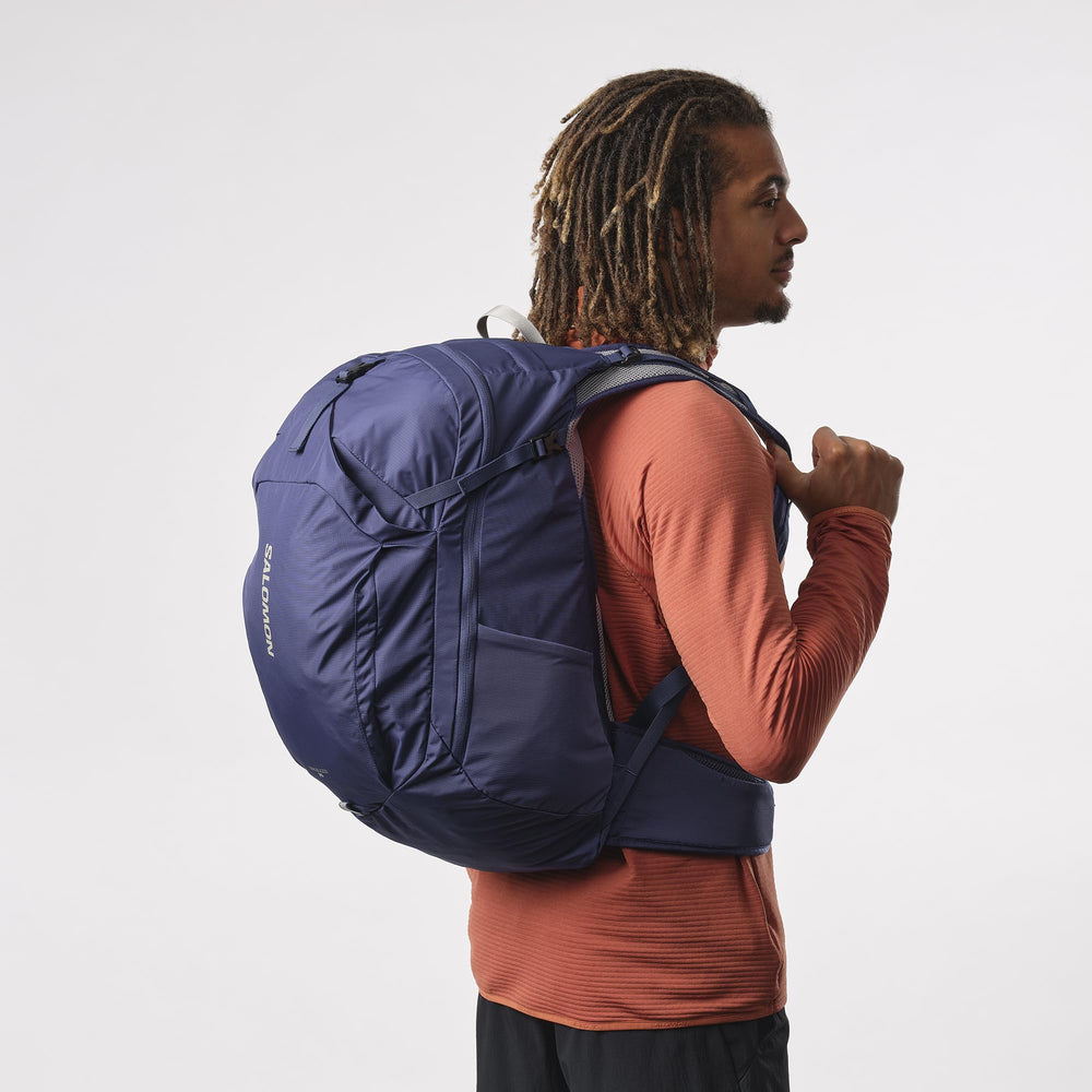 Salomon Trailblazer 30 hydration slot keeps water nearby during trail journeys