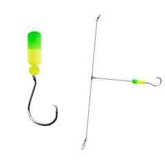 Salt Tide Fishing 3-pack single drop pompano rig ready for surf fishing versatility.