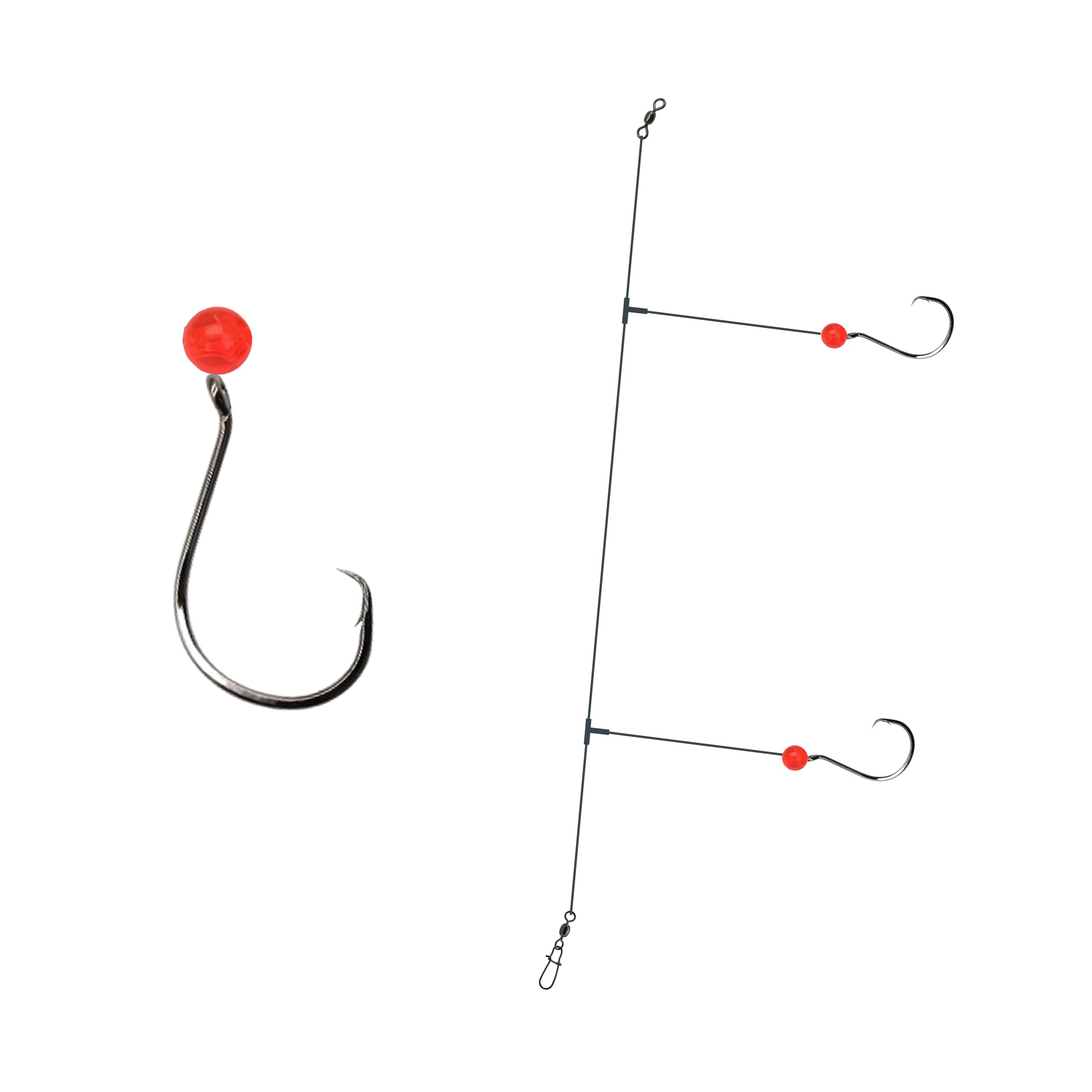 Salt Tide Fishing 3-pack 2/0 bead rig with double drop helps reduce tangles.