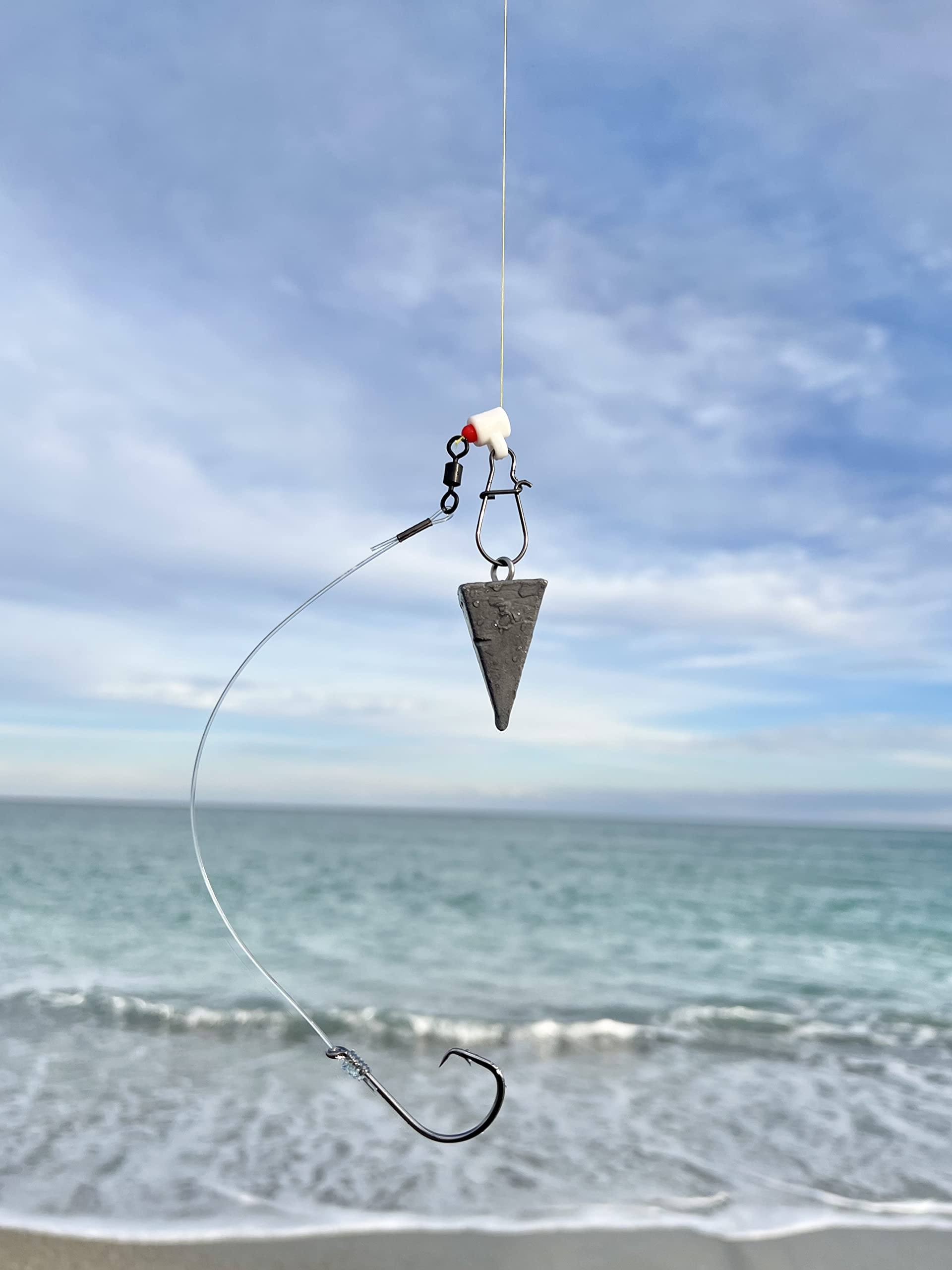 Salt Tide Fishing bead and sinker slide included for quick rig adjustments.