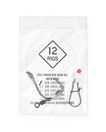 Salt Tide Fishing fish finder rig with an 8-0 circle hook, ideal for red drum surf fishing.