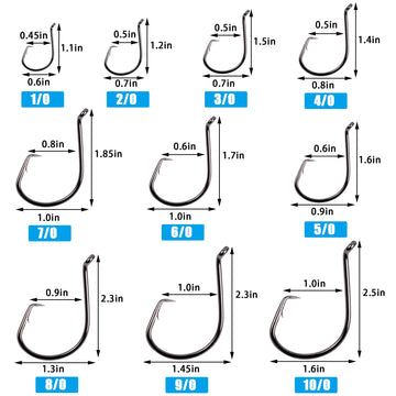 Close-up of 3/0 saltwater circle hooks 50-pack