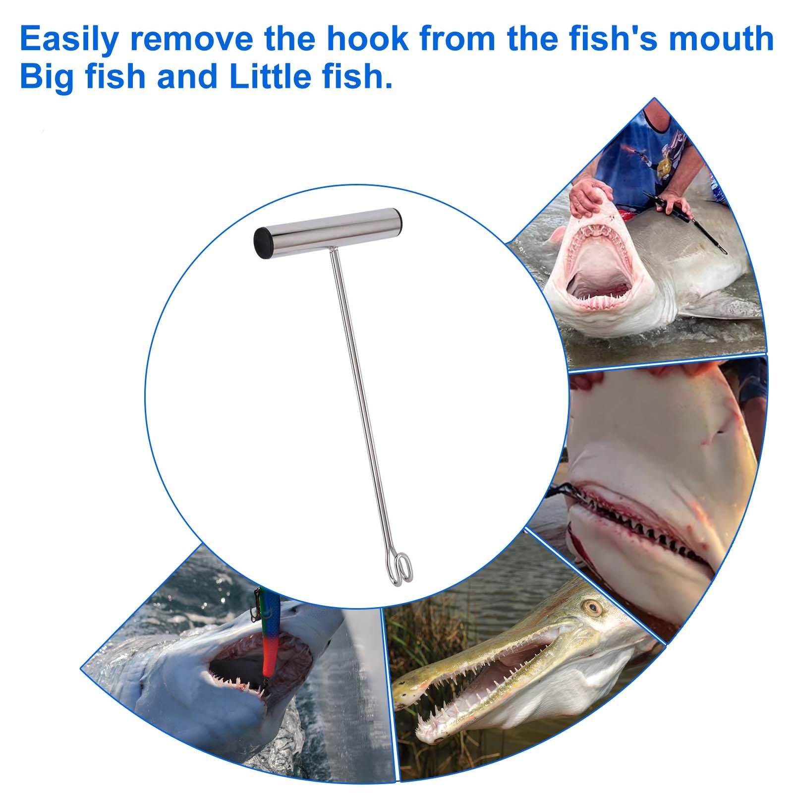 Shark and large fish use with dehooker tool