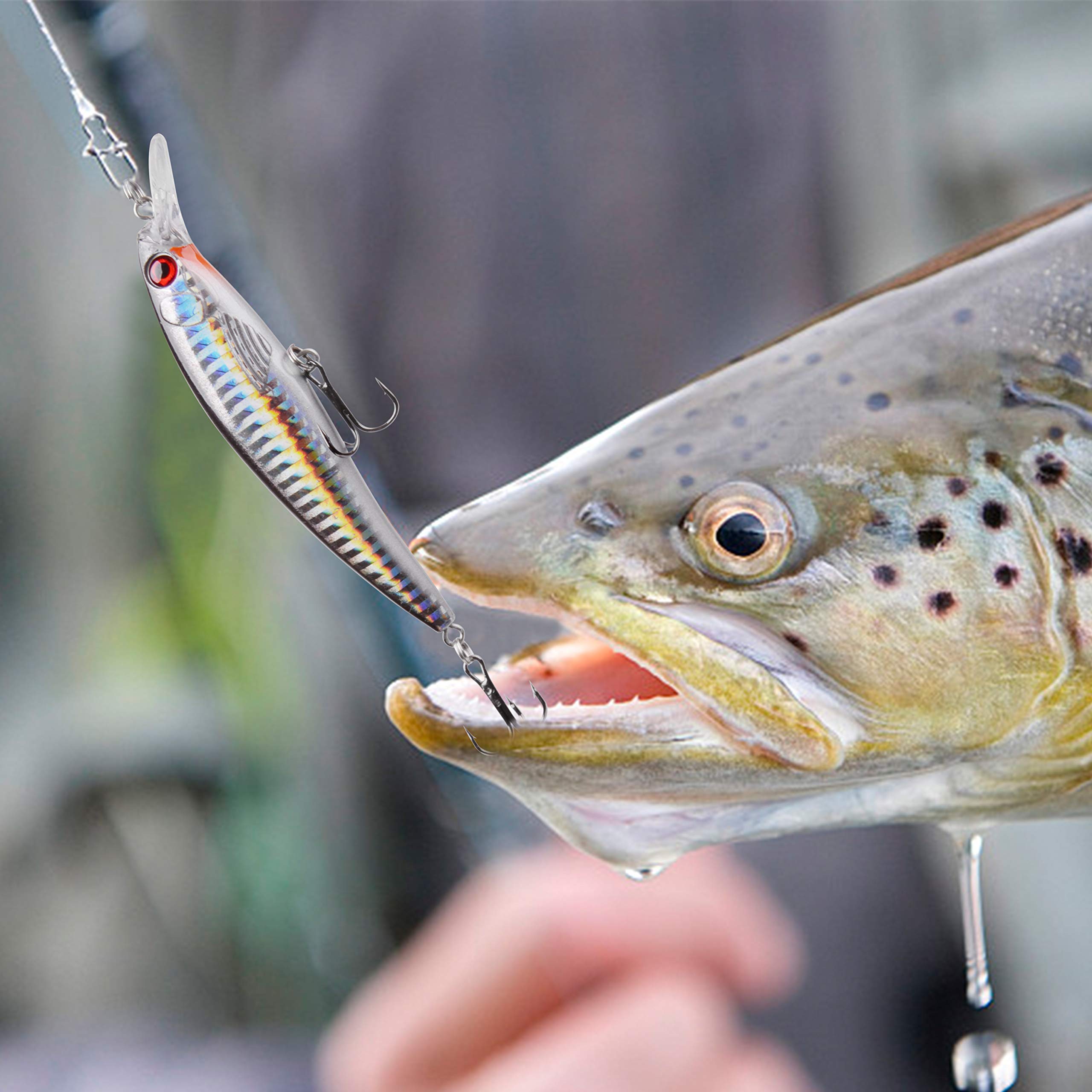 Lures featuring stainless steel rattle ball and long casting system