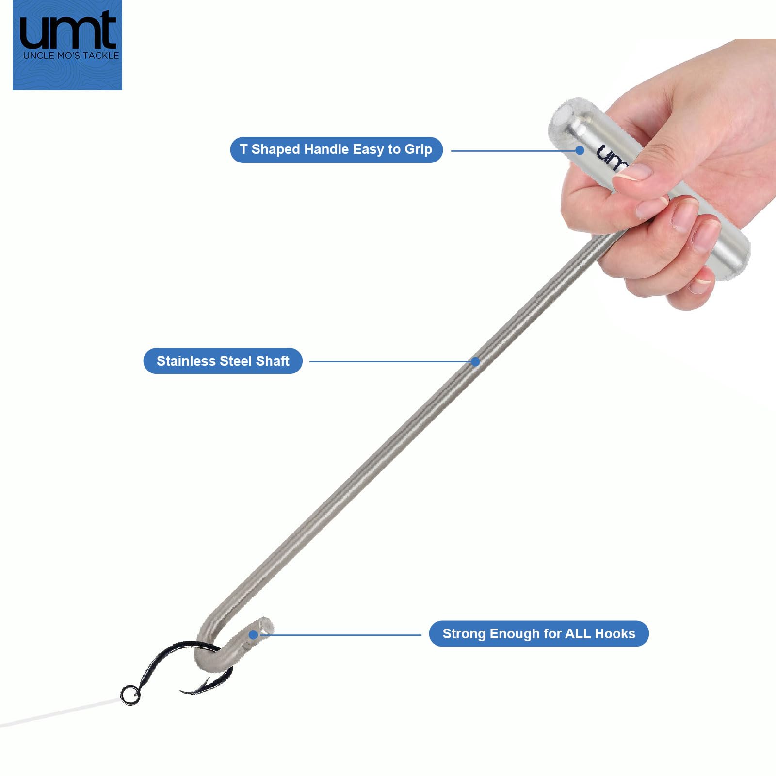 Saltwater fishing with the UMT dehooker for tuna and grouper use