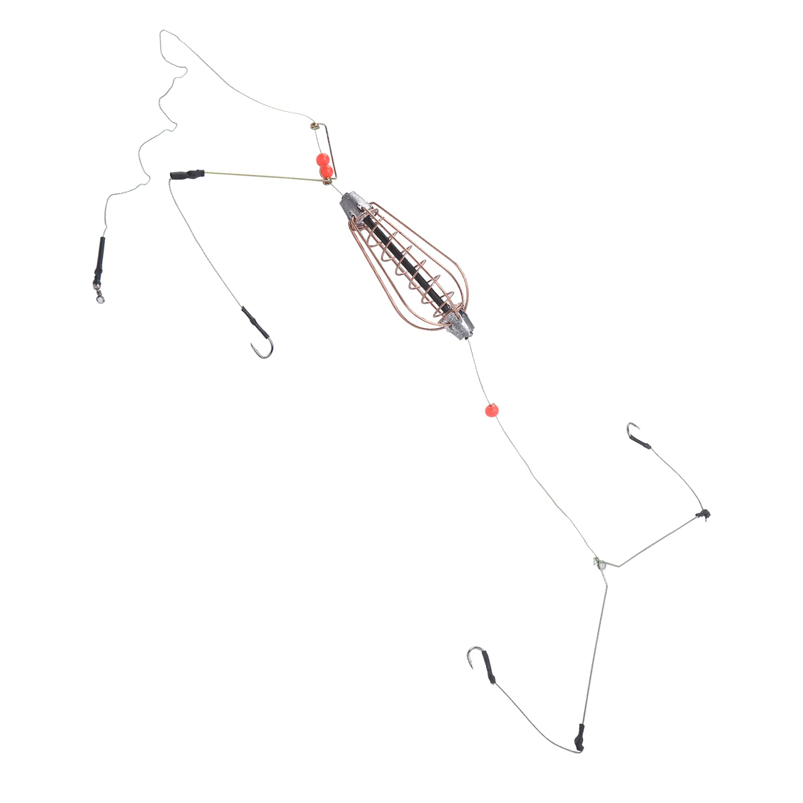Saltwater fishing setup with bait cage