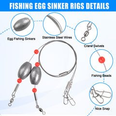 Close-up of stainless steel wire leader on flounder rig