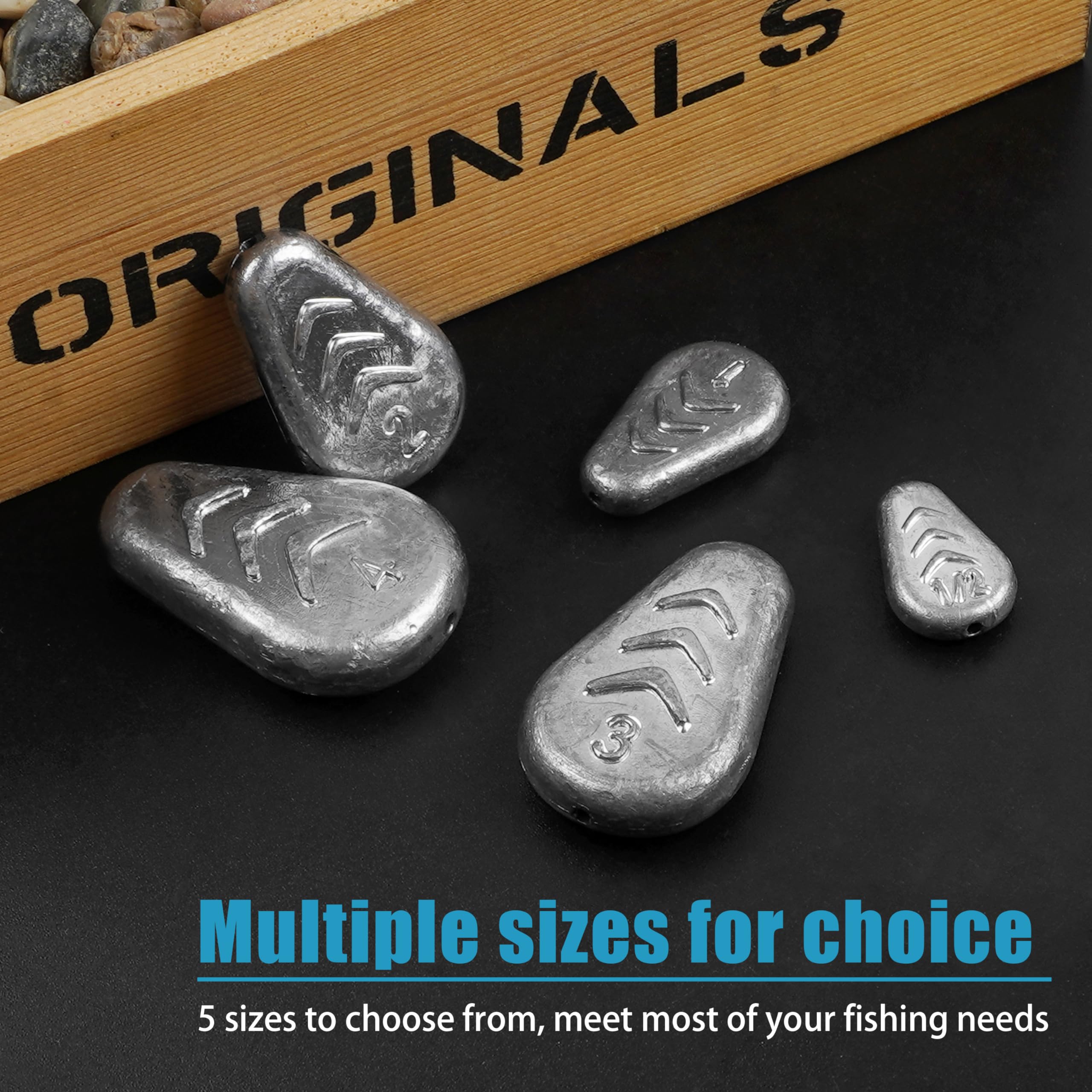 Saltwater and freshwater fishing application with sinkers