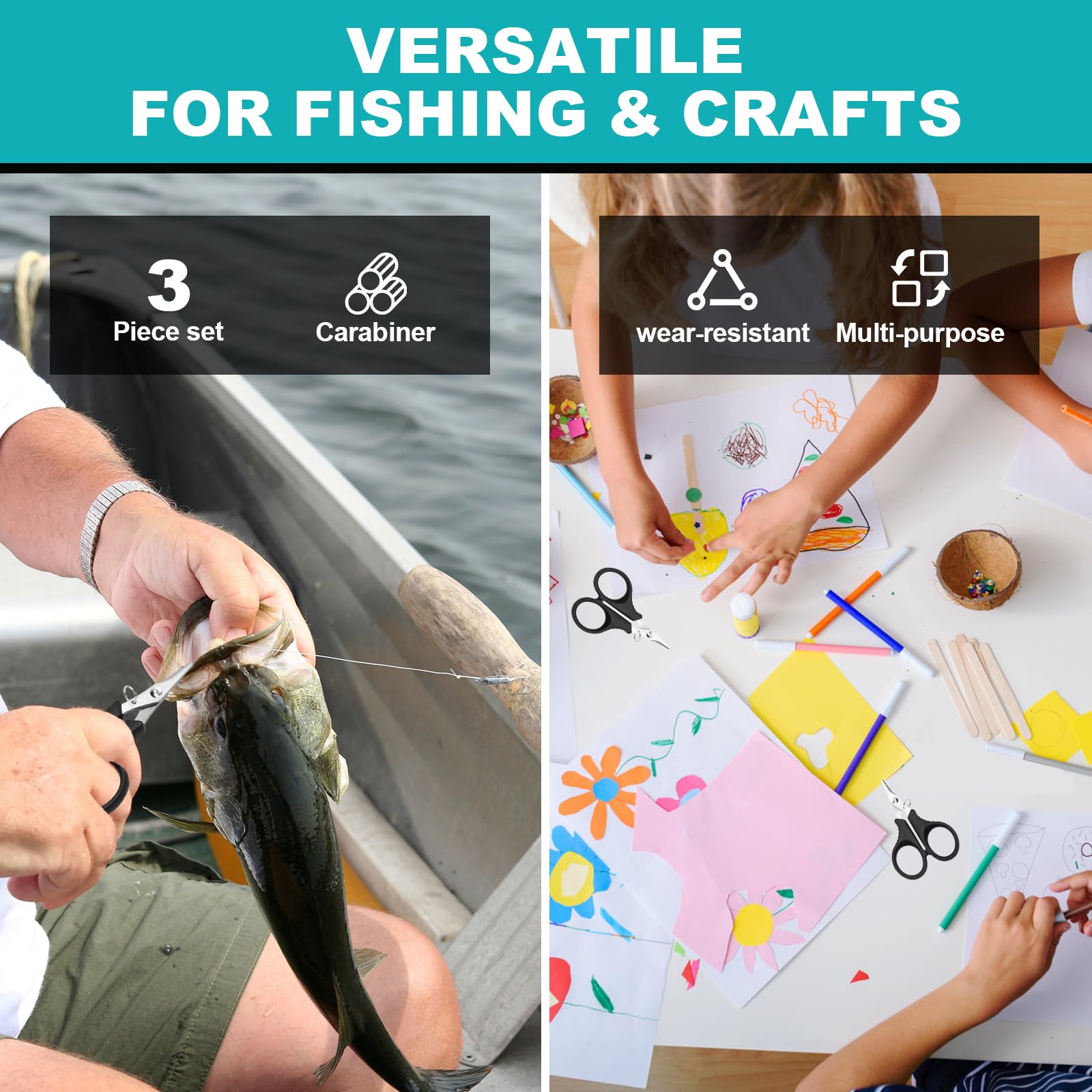 Scissors cutting tough materials like Dyneema and Fireline