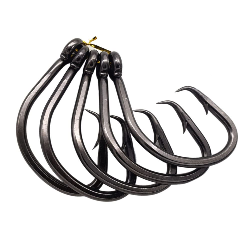 Saltwater heavy-duty live bait hook size 1/0 with black nickel coating