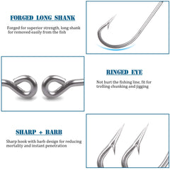 Close-up of rust-resistant 420 stainless steel J hooks