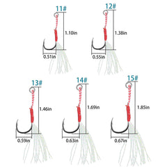 Saltwater jigging assist hooks made from high carbon steel