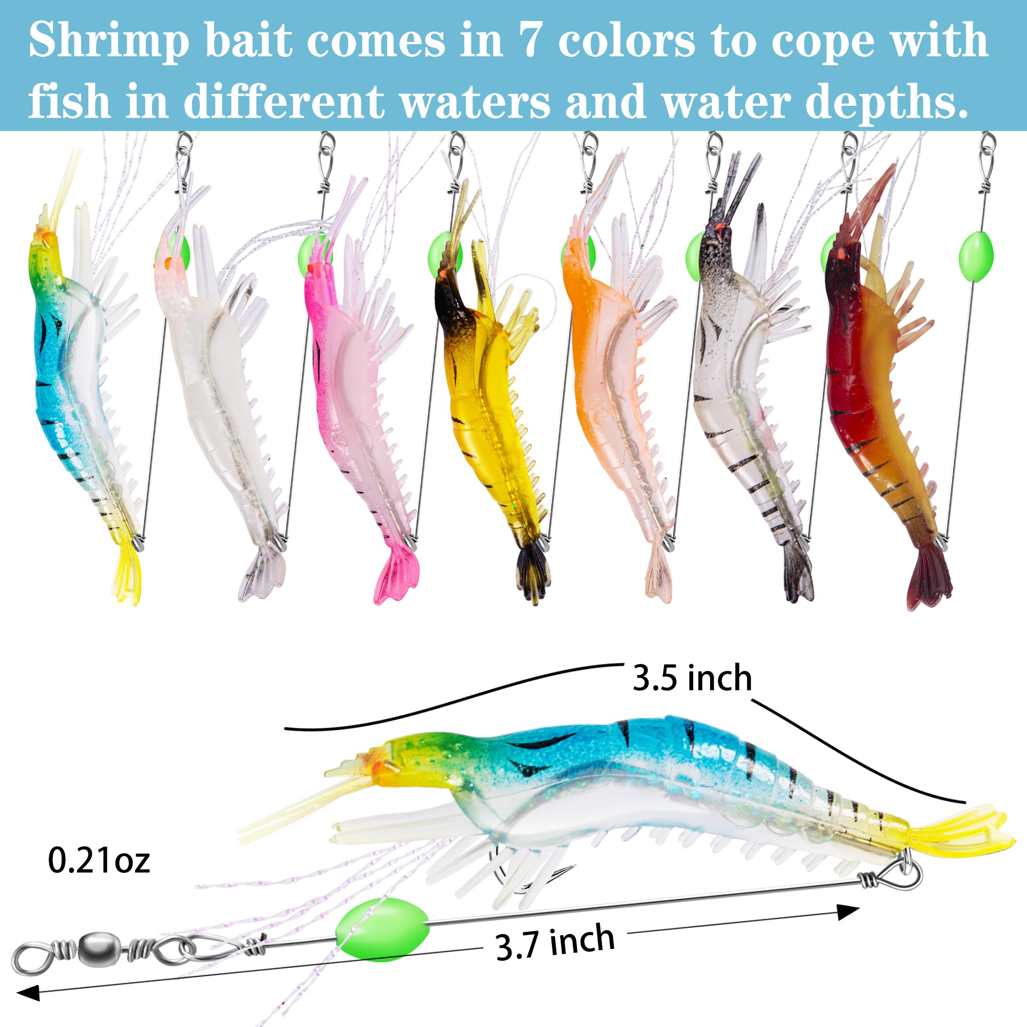 Glow-in-the-dark saltwater shrimp lure - color 7