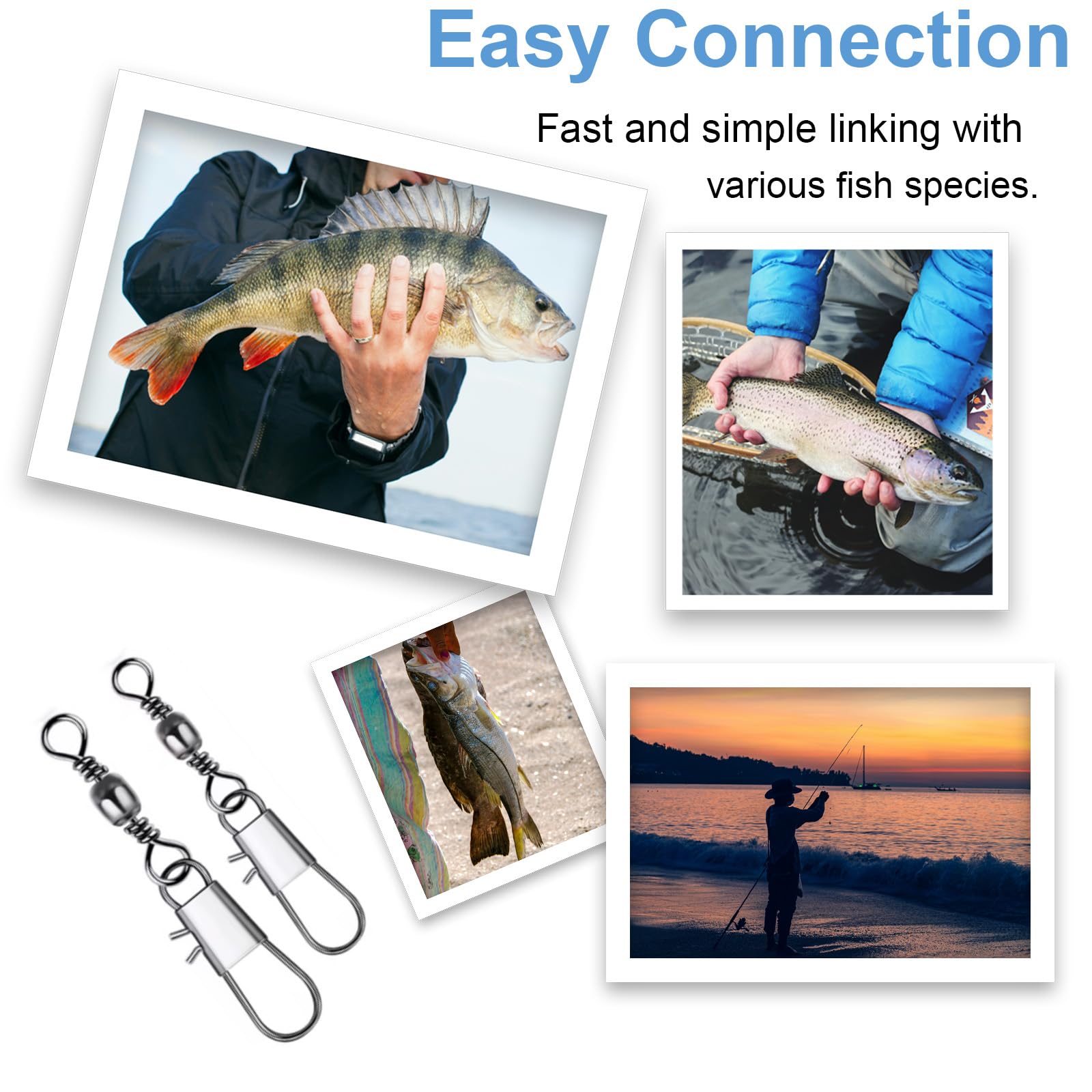 Swivels suitable for both saltwater and freshwater fishing