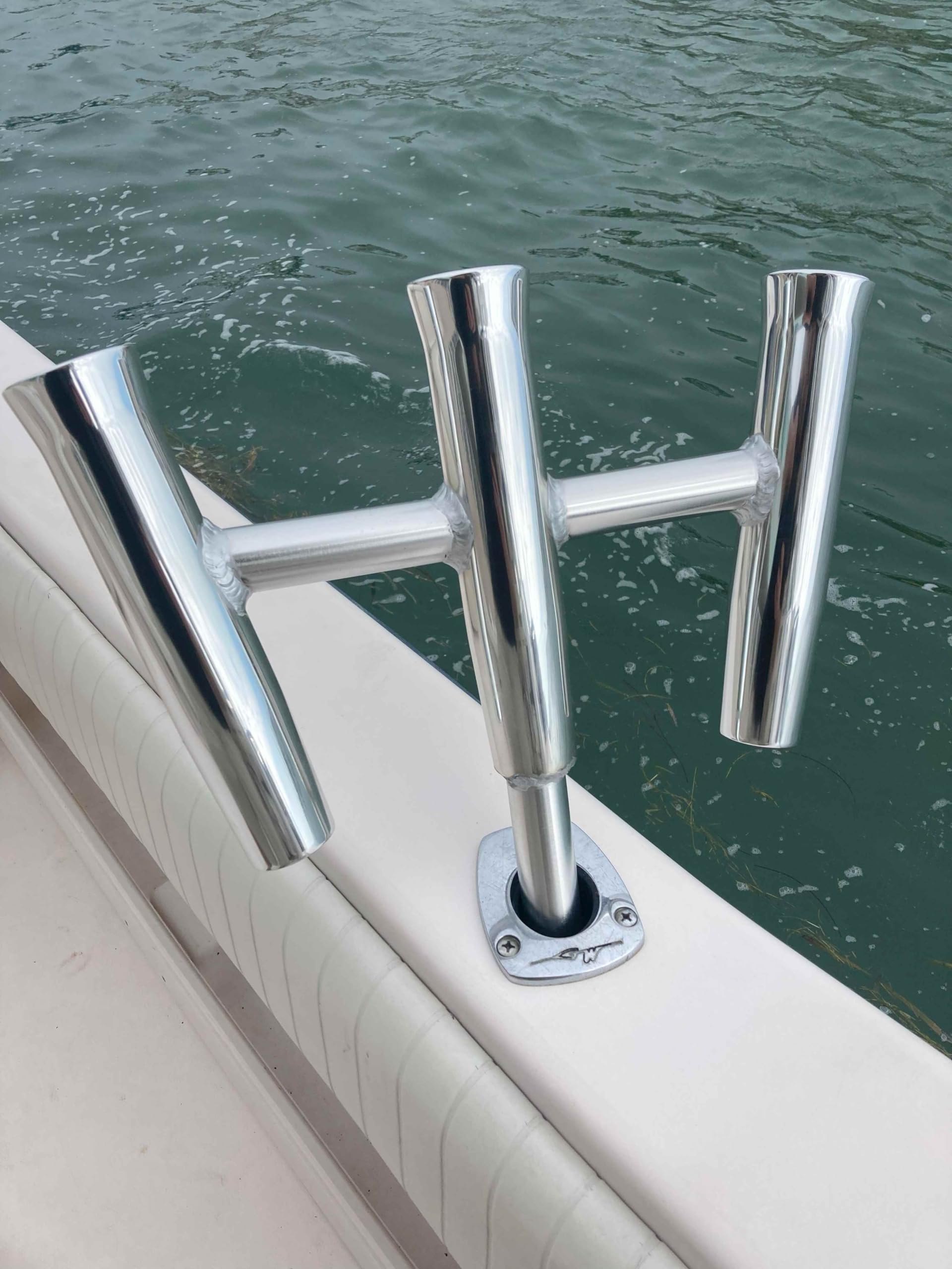 Salty Adventures 3-Way Rod Holder in polished aluminum highlighting strength and corrosion resistance
