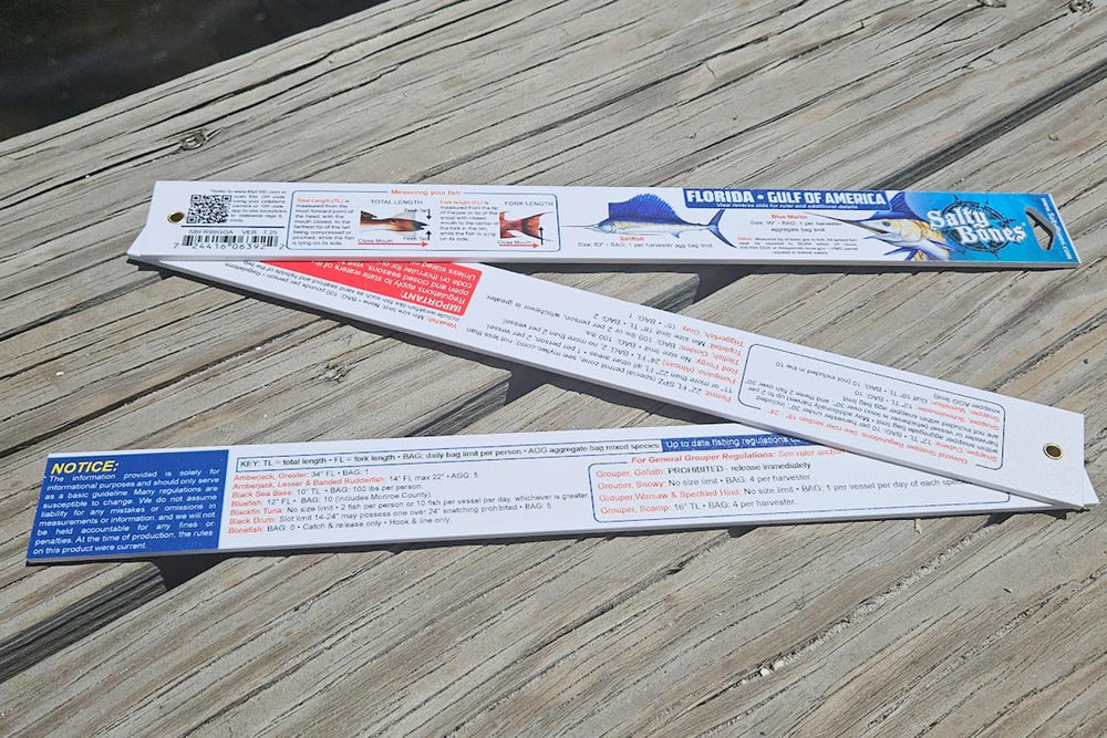 USA-made Salty Bones lawstick in durable lightweight PVC that floats for easy recovery.