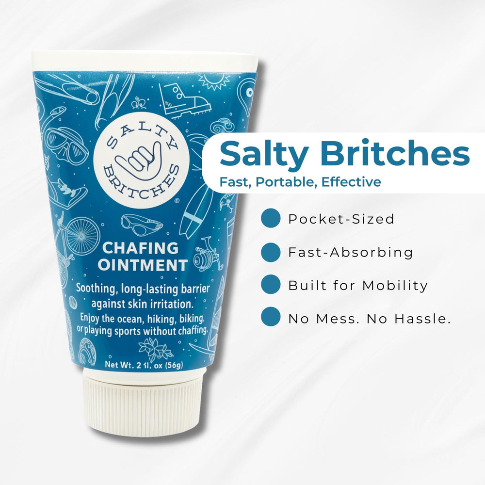 Salty Britches ointment hardens in cold temperatures for chilly outdoor sessions