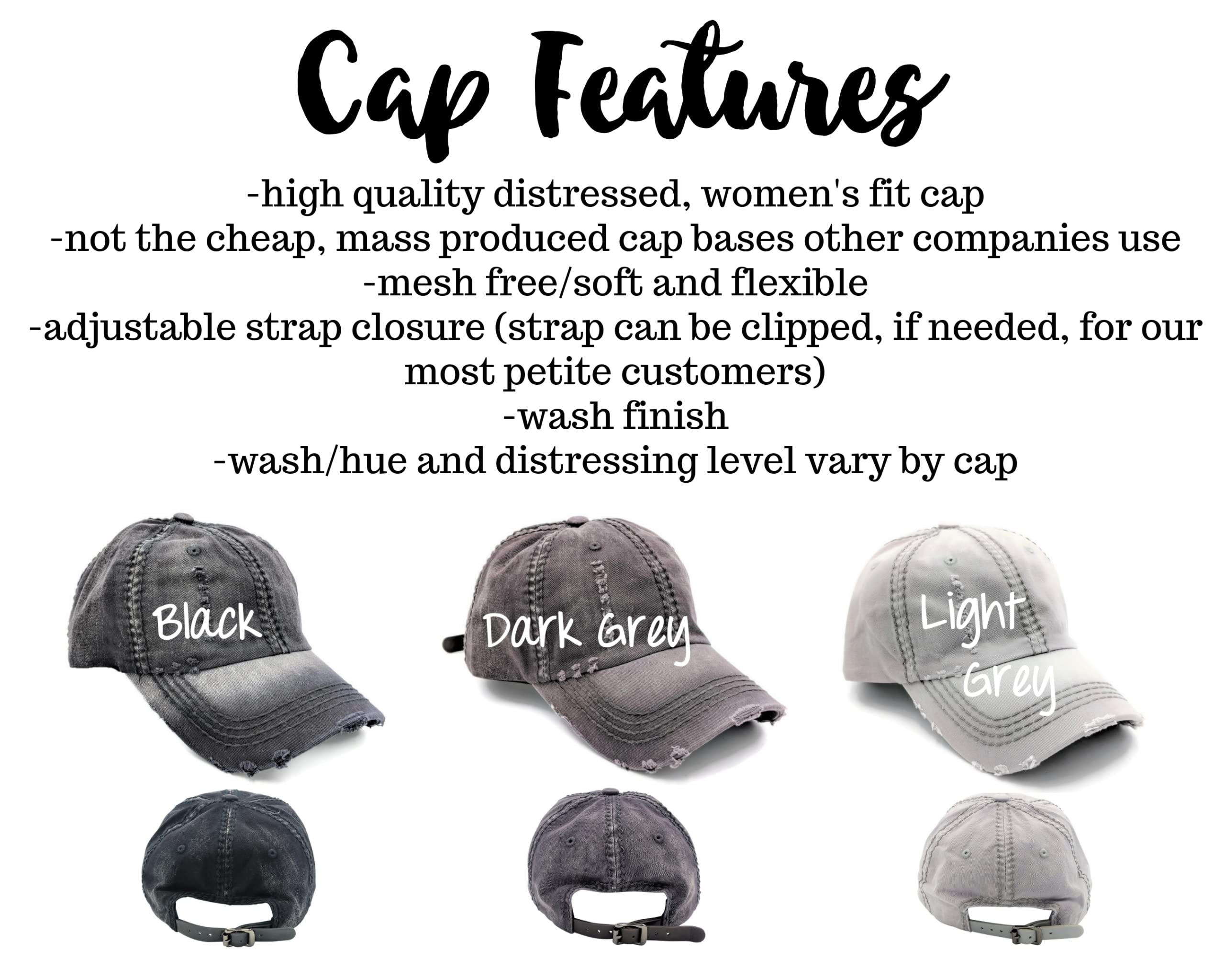 Back view of Salty Girl hat showing faux leather back buckle
