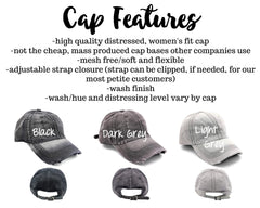 Back view of Salty Girl hat showing faux leather back buckle