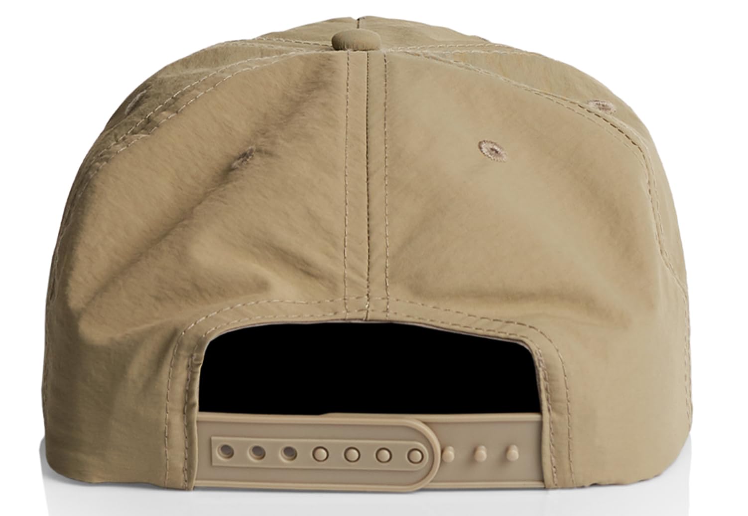 Close-up of the Salty Joe's patch logo on the surf hat, highlighting durable embroidery and snapback fit.
