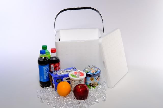 Salutem Vita 12qt cooler in-use with groceries highlights dependable cold storage for delivery.