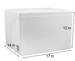 Salutem Vita styrofoam cooler 27qt handle close-up for easy transport