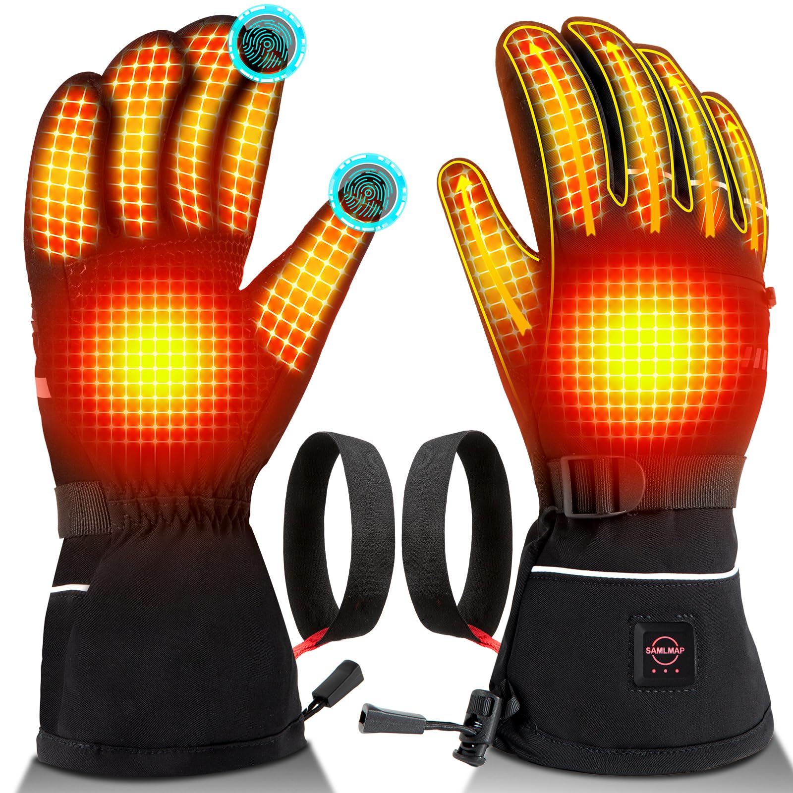 SAMLMAP heated gloves with heat elements provide reliable warmth during extreme cold.
