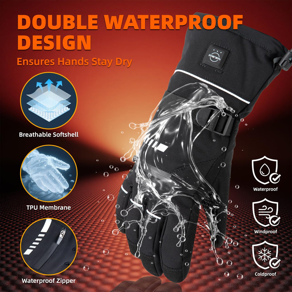 SAMLMAP heated gloves touchscreen-friendly fingertips enable device use on the go.