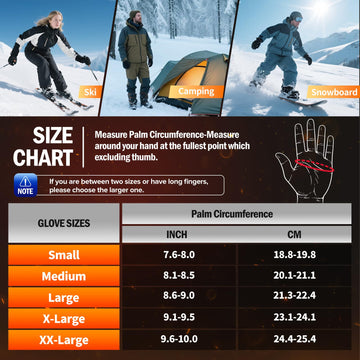 SAMLMAP heated gloves waterproof-breathable fabric keeps hands dry in snow and rain.