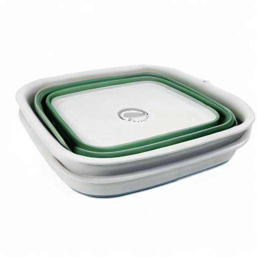 SAMMART dishpan set shown for indoor and outdoor cleaning.