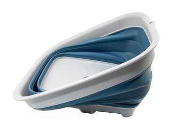 SAMMART foldable dishpan in dark sea green for compact storage.
