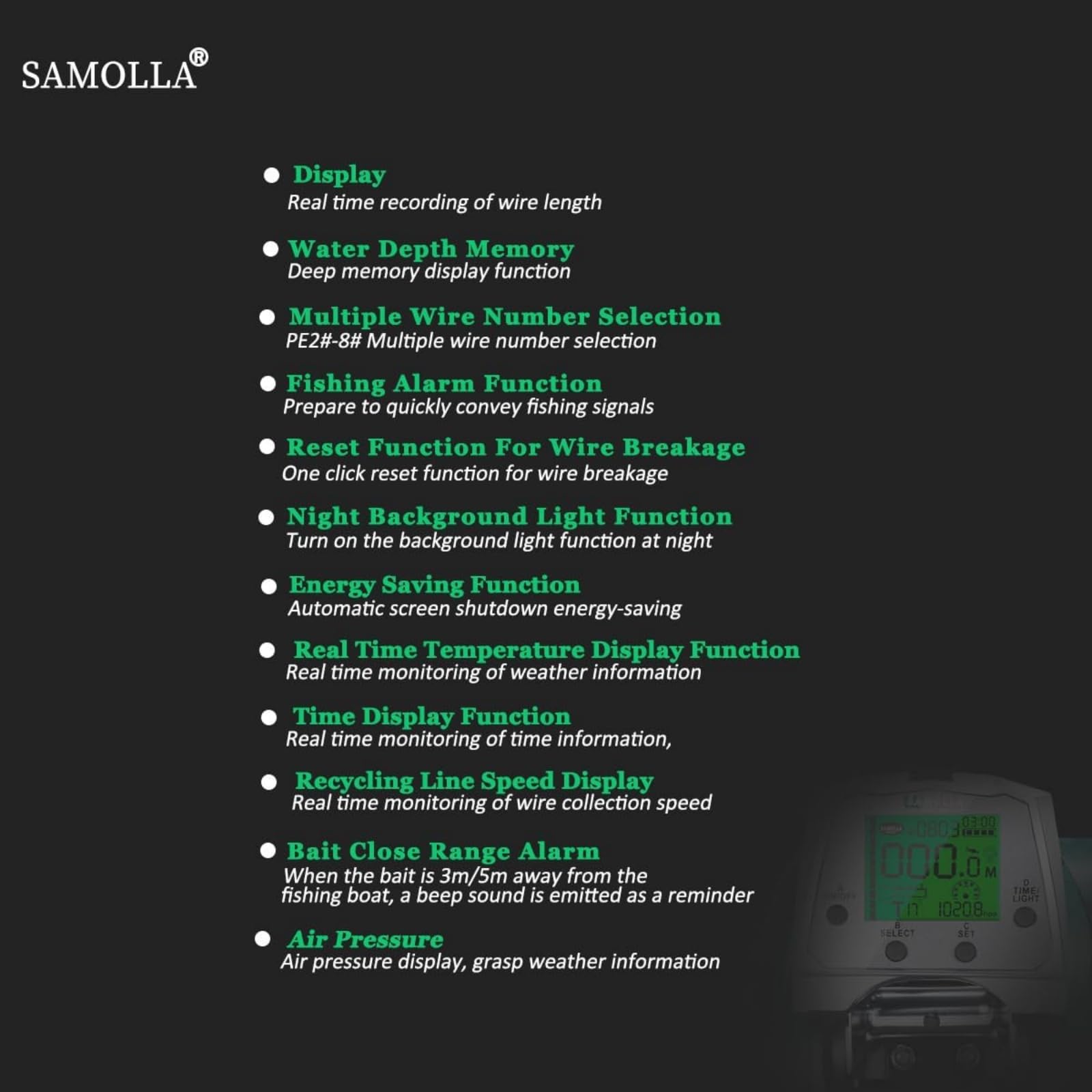 SAMOLLA reel suited for freshwater and saltwater adventures
