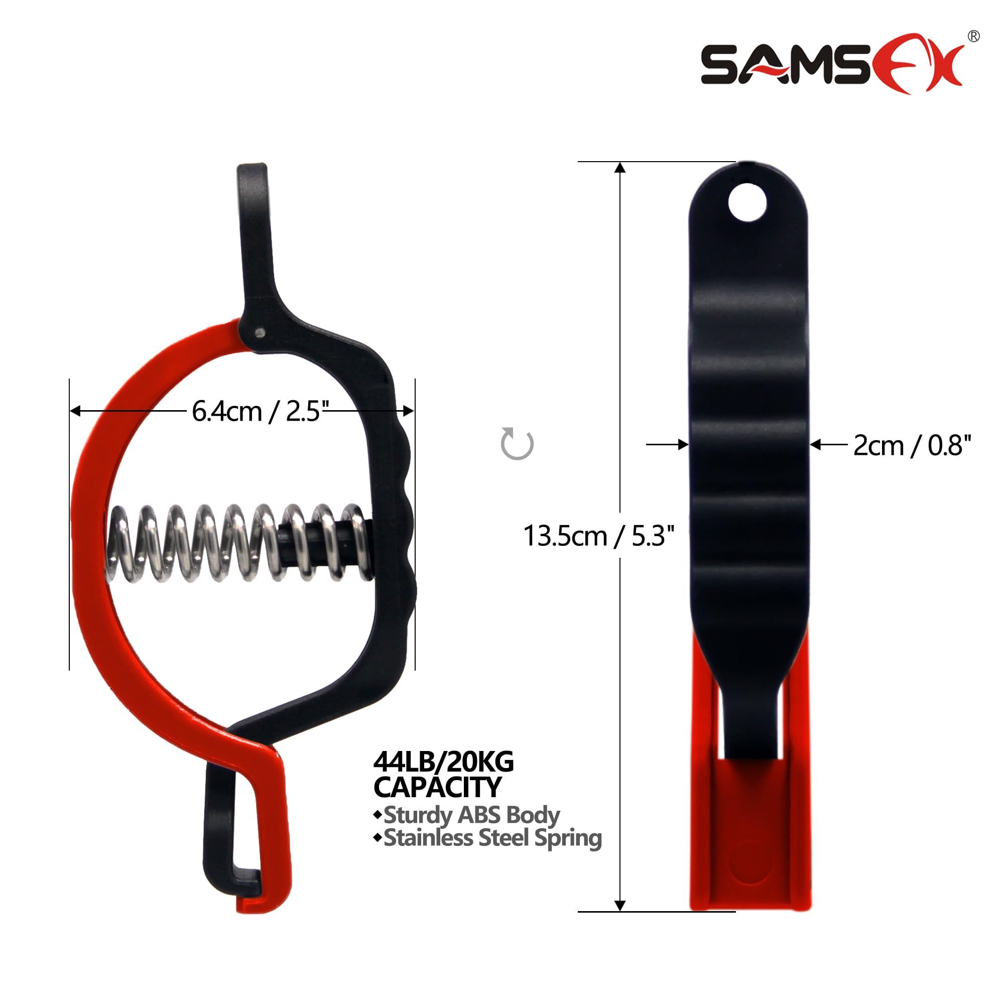 Fisherman using fish lip gripper with digital scale