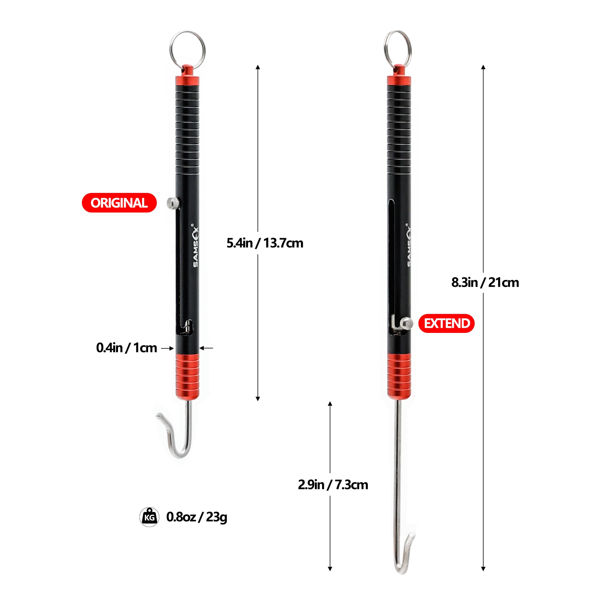 Split ring opening tool on SAMSFX 8-inch pliers