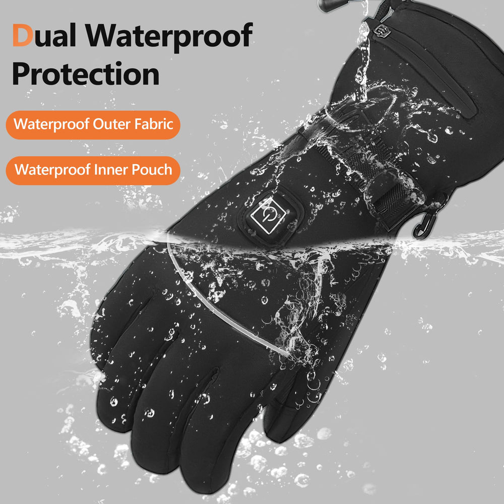 SAMZX heated gloves adjustable wrist loops seal warmth.