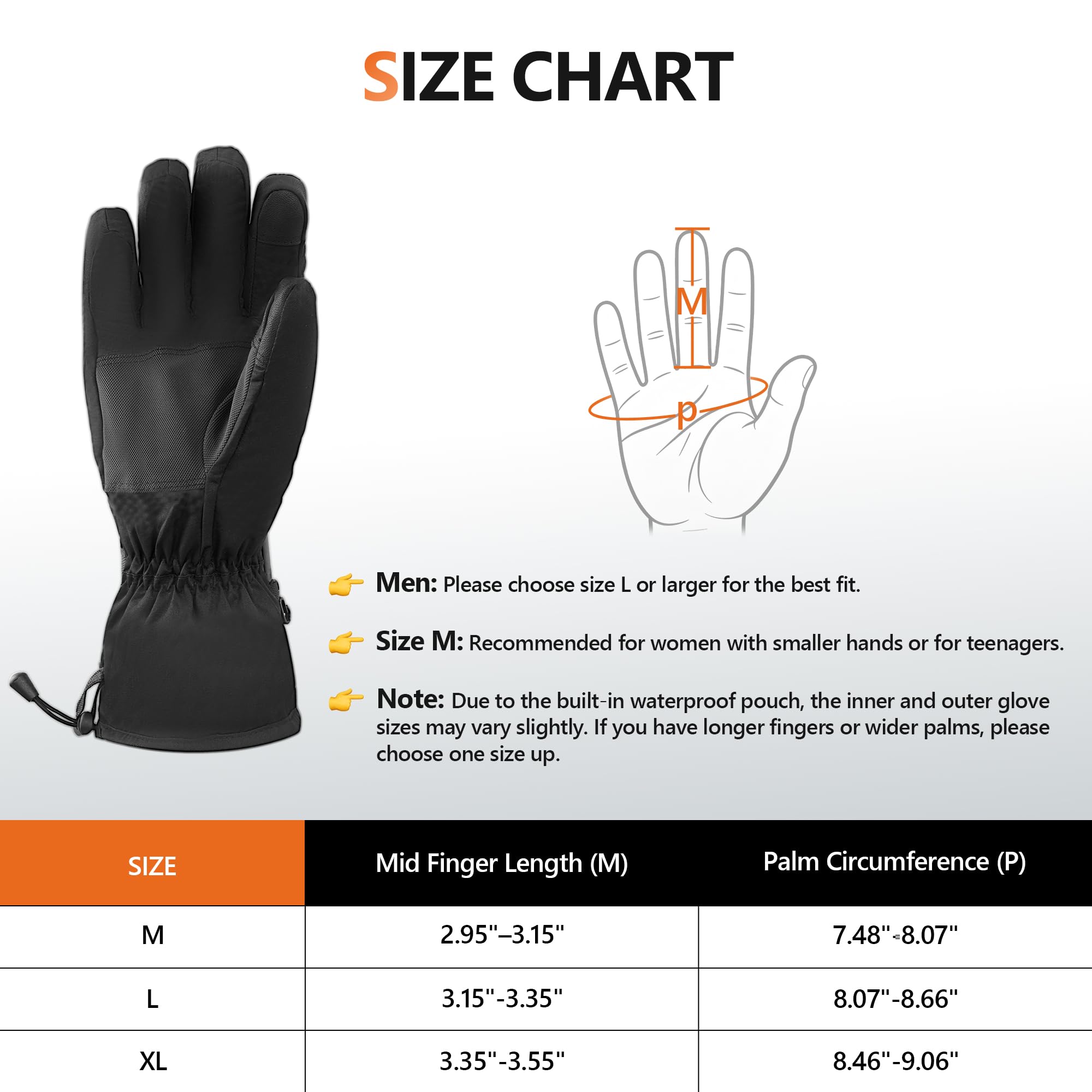 SAMZX heated gloves plush lining adds cloud-soft comfort in cold settings