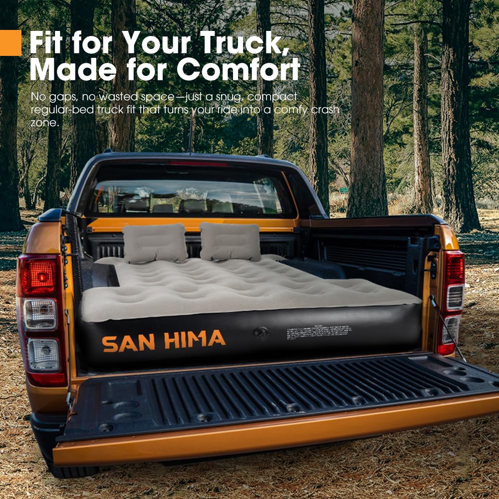 SAN HIMA two buddy pillows add extra coziness during overnight truck camping
