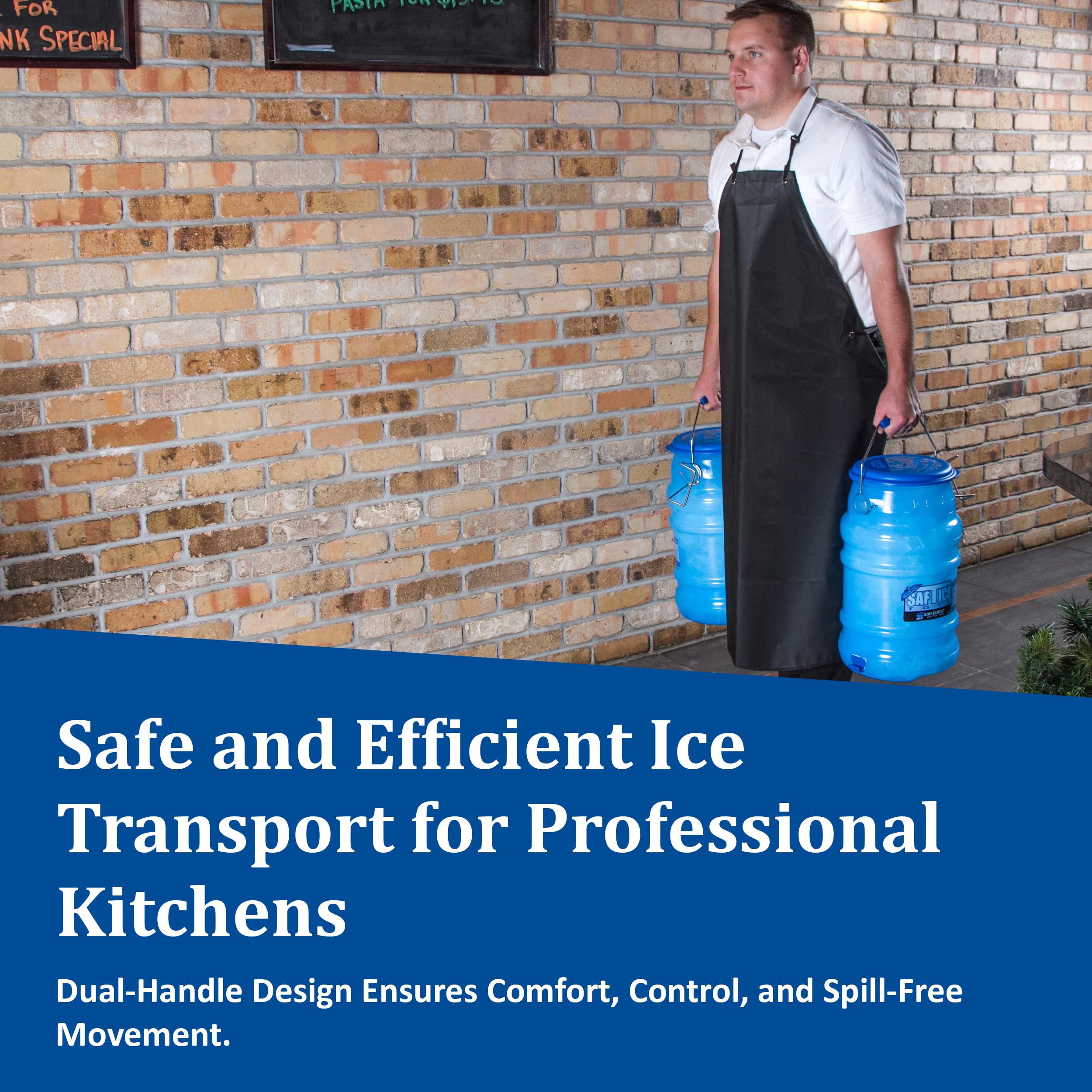San Jamar Saf-T-Ice tote USA-made polycarbonate for heavy use