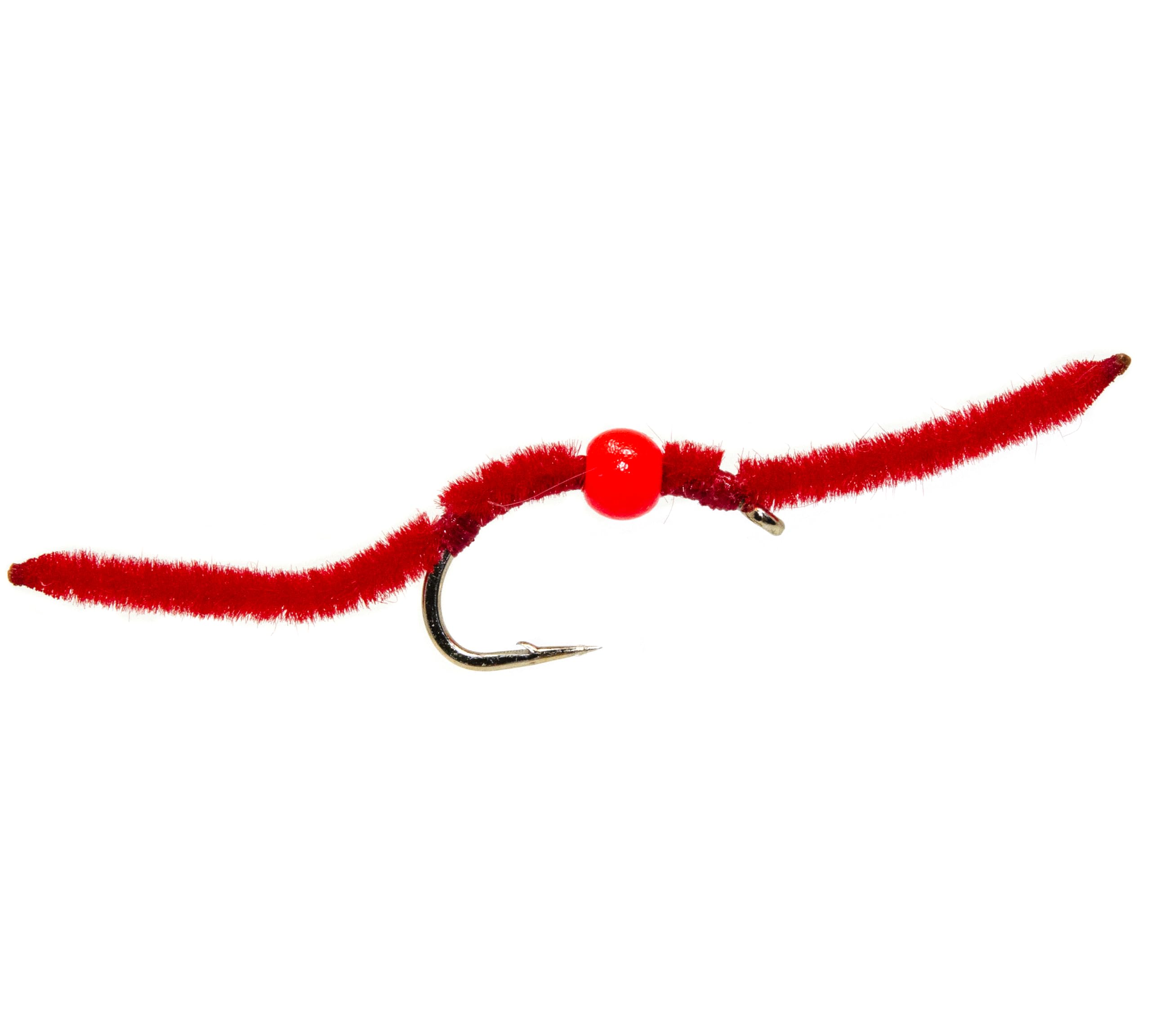 Bead-head San Juan Worm wet fly pattern - size #12