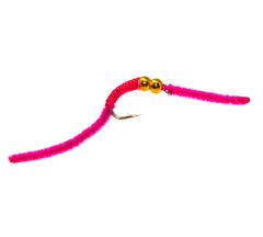 Bead-head San Juan Worm wet fly pattern - size #14