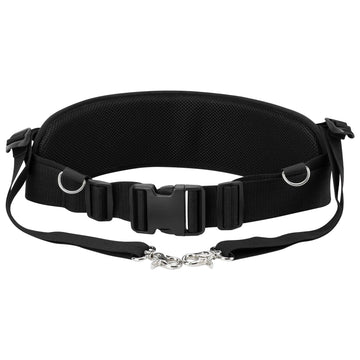 Front view of SAN LIKE BackSaver Wading Belt in black, medium size